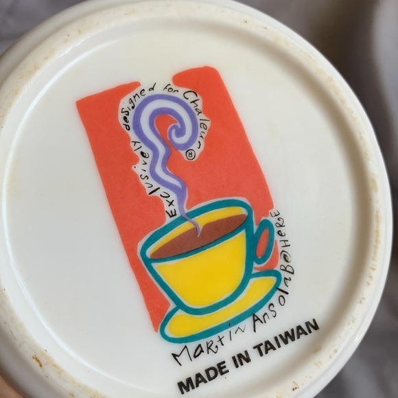 Vintage Martin Ansola art Paris couple with coffee whimsical pitcher - Picture 10 of 13